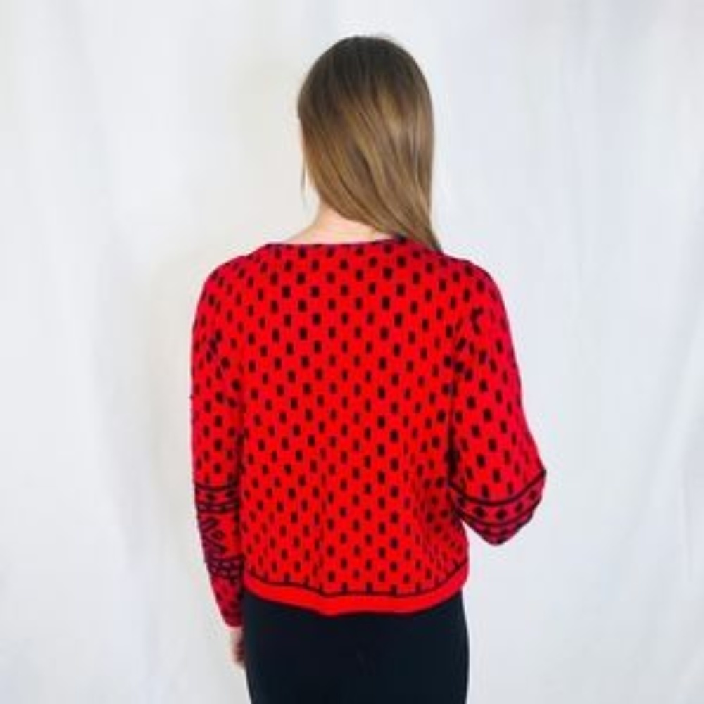 Vintage Berek Scottie Dogs Knit Sweater Beaded - Picture 4 of 6